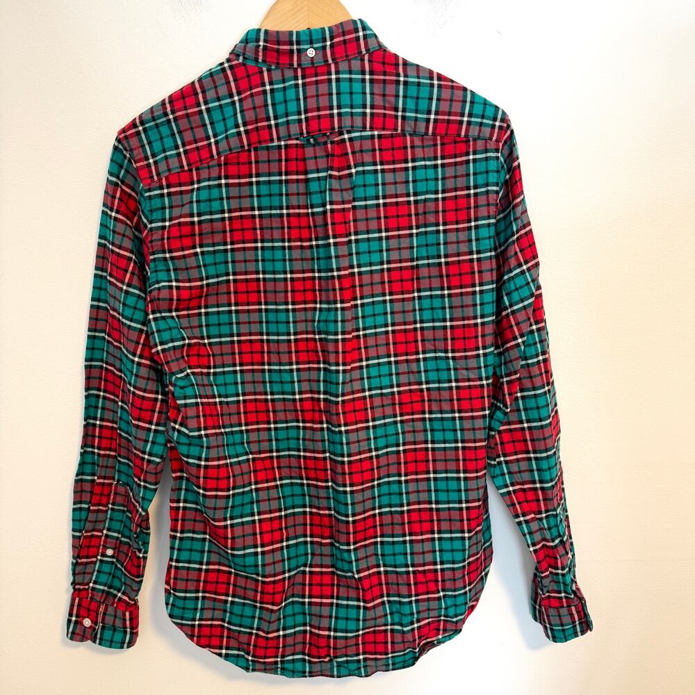 J. Crew Men's Oxford Plaid Cotton Button Down Shirt In Red Green Size Small - Picture 5 of 9